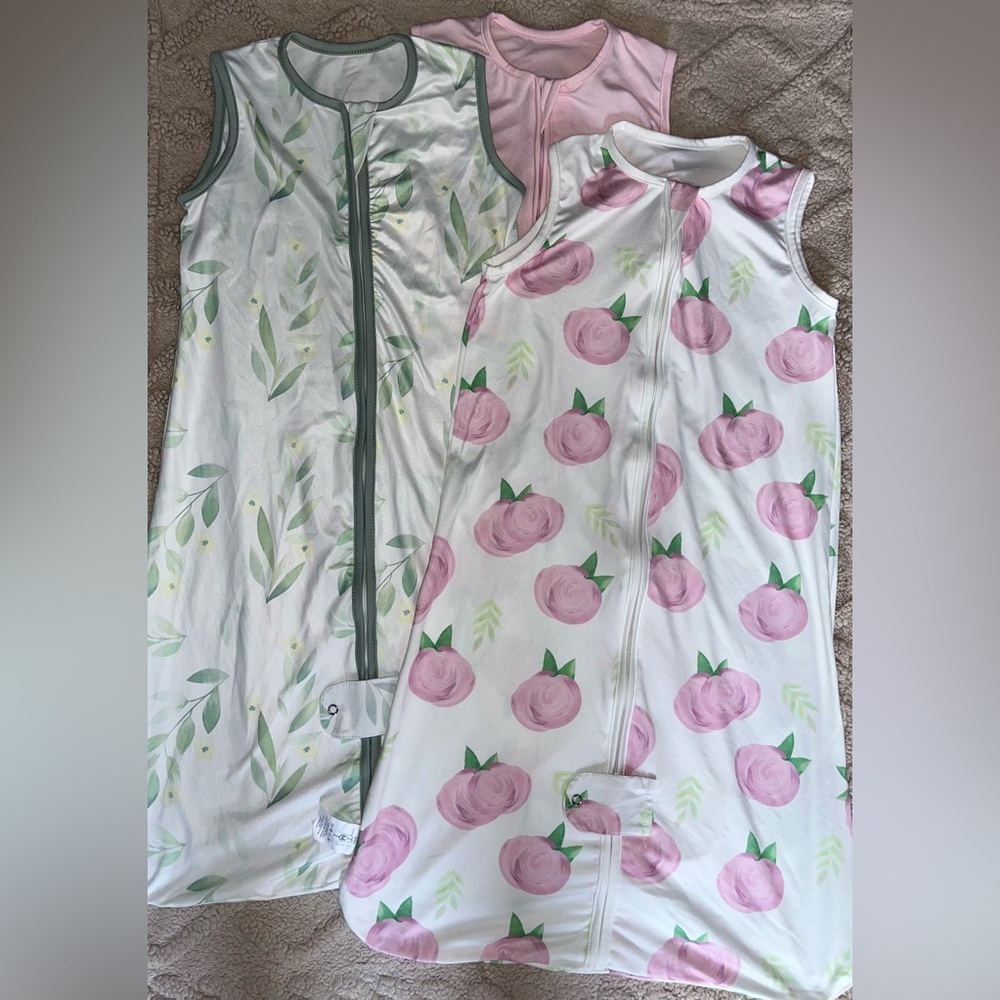 Baby Girl 3 Pack Sleep Sack - Sleeveless TotAha Wearable Blanket, Size M (6-15M)